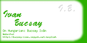ivan bucsay business card
